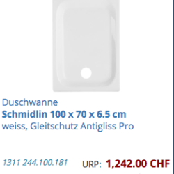 Duschwanne Schmidlin 100 x 70 x 6.5 cm
